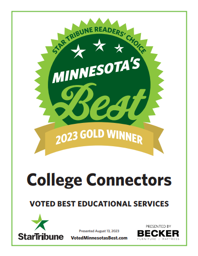Star Tribune Readers' Choice 2023 gold winner, College Connectors, voted best educational services.